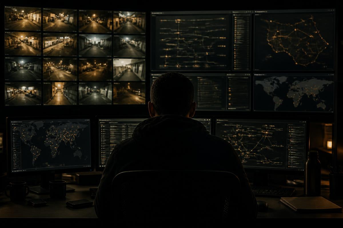 Operator monitoring live infrastructure and camera systems